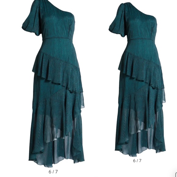 Nordstrom One-Shoulder Chiffon Midi Dress - Picture 2 of 11